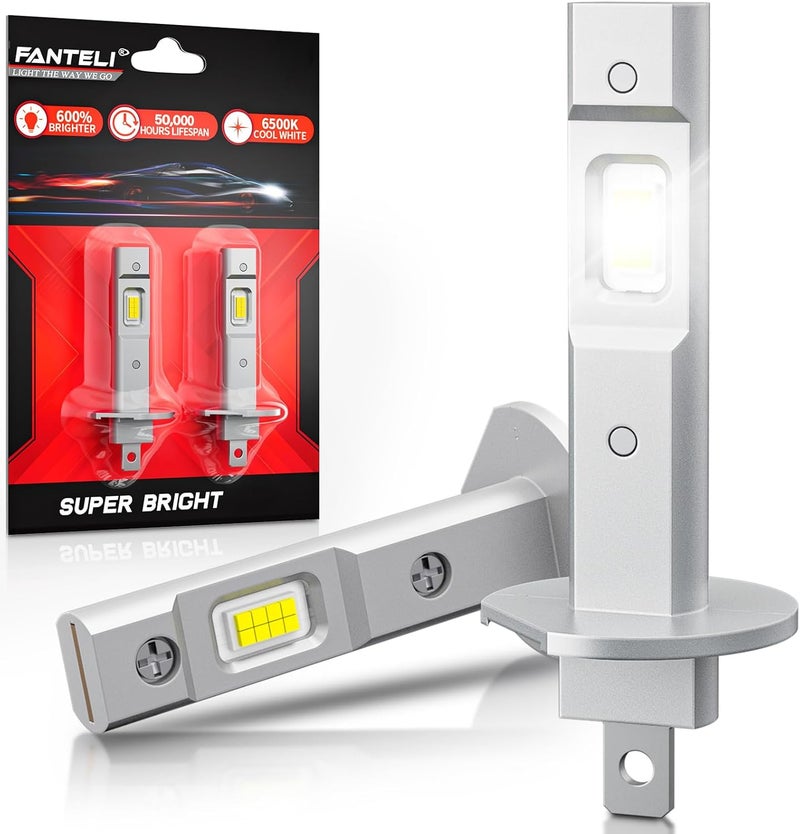 FANTELI 𝖧𝟣 Bulbs, 34000LM 800% Brighter 1:1 Size, Backup Plug and Play 6500K Cool White, IP68 Waterproof, Pack of 2, Interior Off Road Lights - Image 1